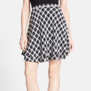 Joie 'Rashida' Plaid Print Silk A-Line Skirt